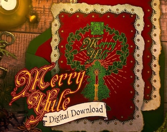 Merry Yule- Winter Solstice, Yule and Christmas holiday Card