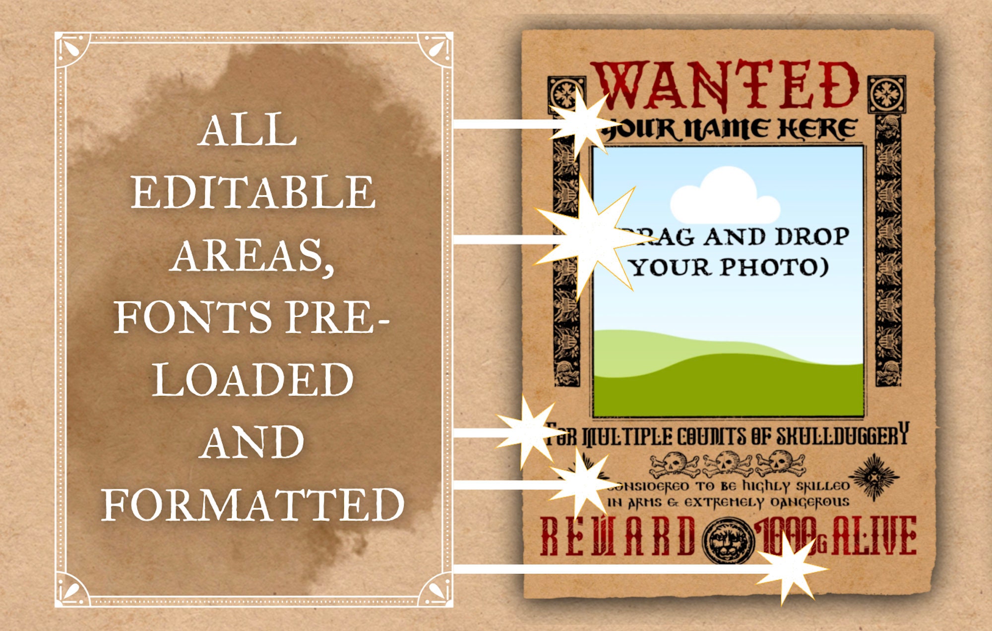 Printable Wanted Poster Editable Template For Medieval Reenactment Dnd printable-wanted-poster-editable-template-for-medieval-reenactment-dnd