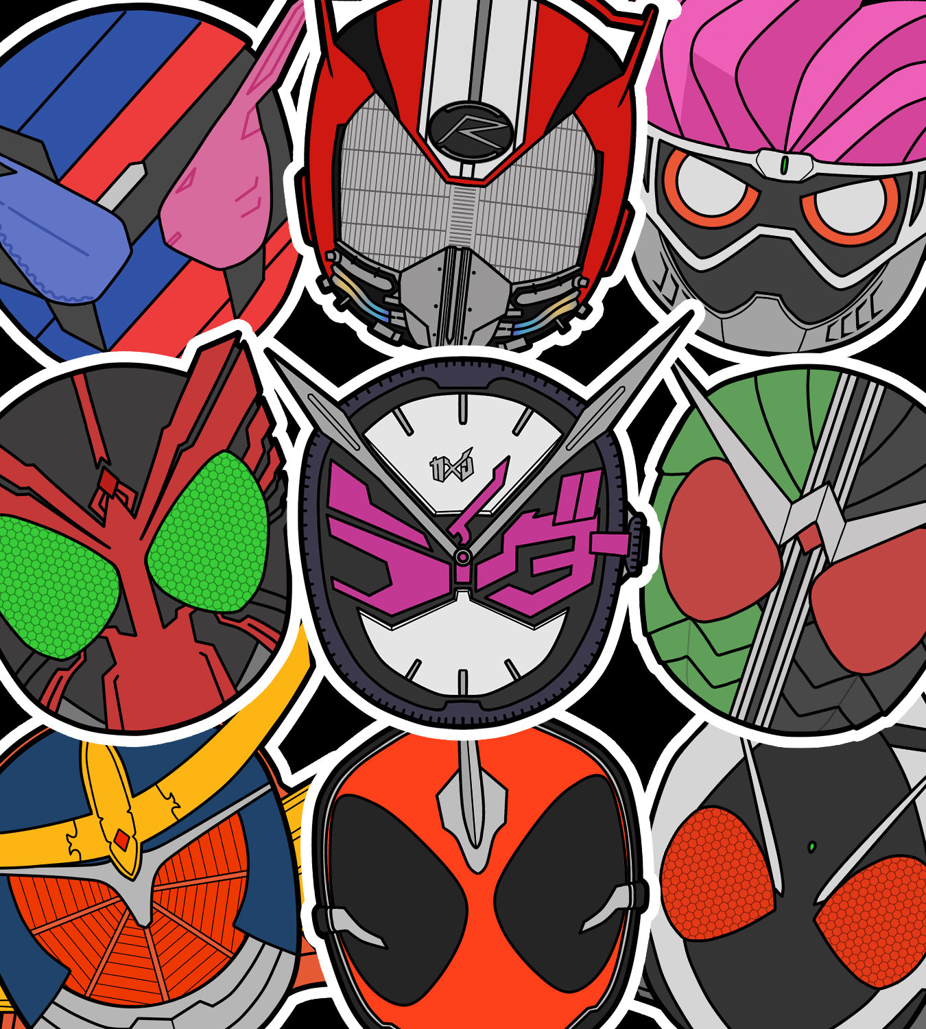 Kamen Rider Heisei Phase 2 Vynil Sticker - Etsy