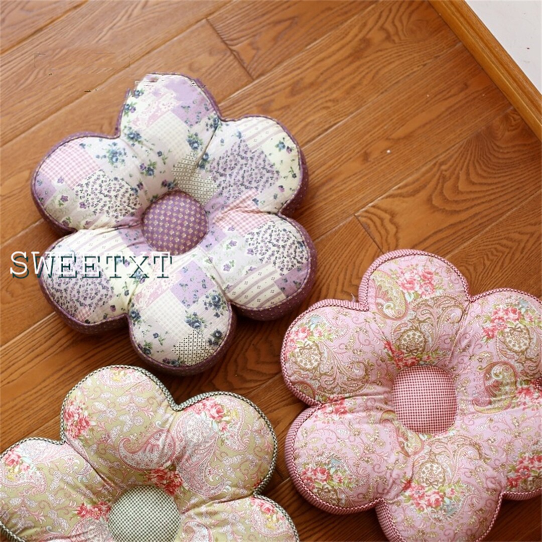 Vintage Floral Chair Cushion Retro Sofa Cushion Flower Shape Etsy