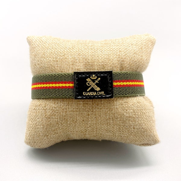 Pulsera Guardia Civil Española, pulsera elástica, pulsera españa, guardia civil, bisuteria, complementos, regalo, hombre, mujer, accesorios