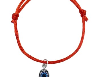 Pulsera Mano de Fatima, Pulsera Mal de Ojo roja, pulsera roja, hamsa, nazar, ojo turco, mano de fatima, regulable, hombre, mujer, amuleto