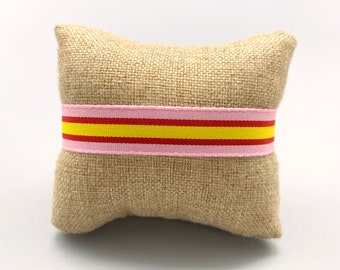 Pulsera tela Bandera de España rosa, roja y amarilla regulable, nuevo, Pulsera España, hombre, mujer, niño, accesorios, regalo, complementos