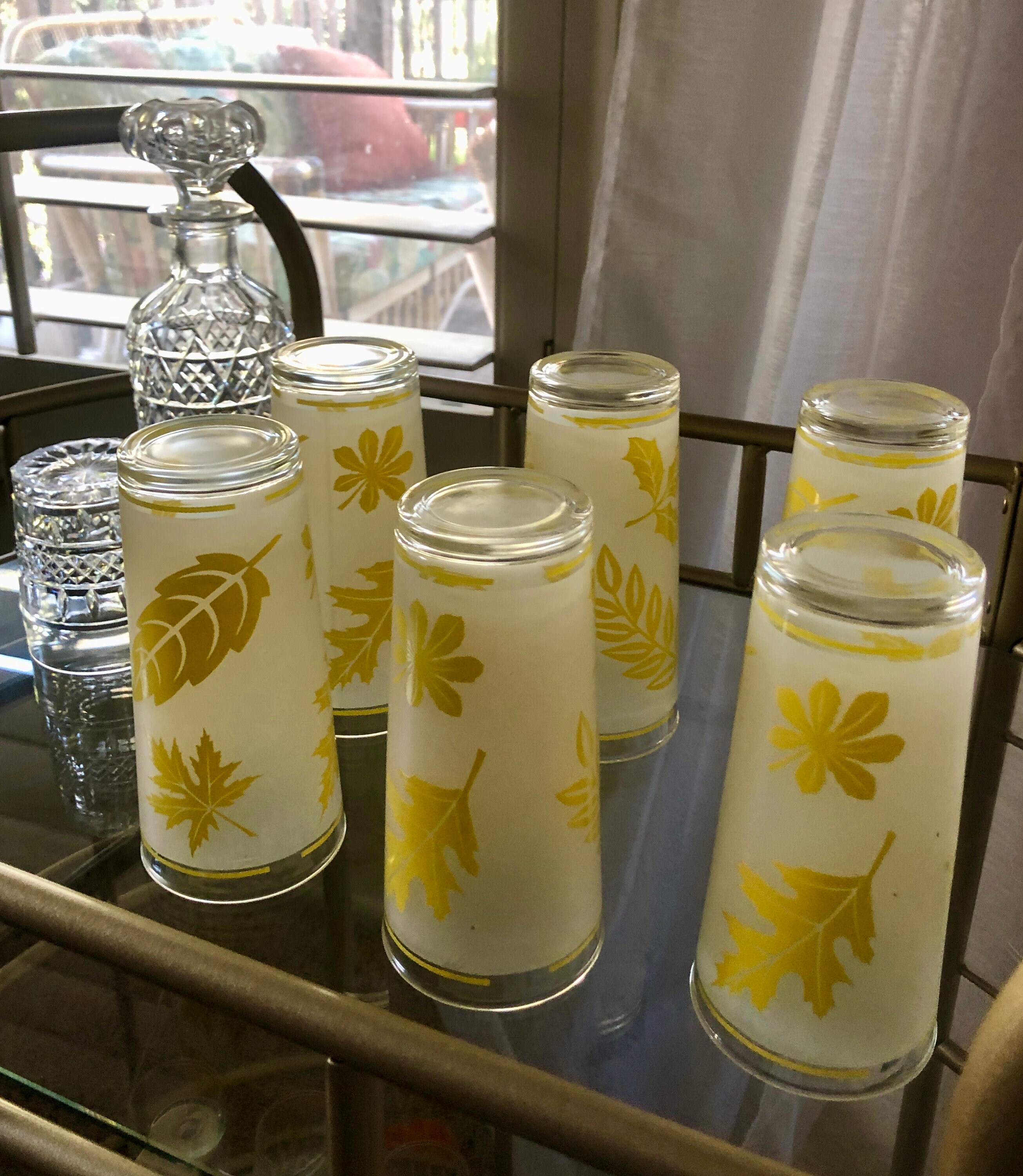 Mid Century Frosted Glass Tumblers Set of 6 Etsy