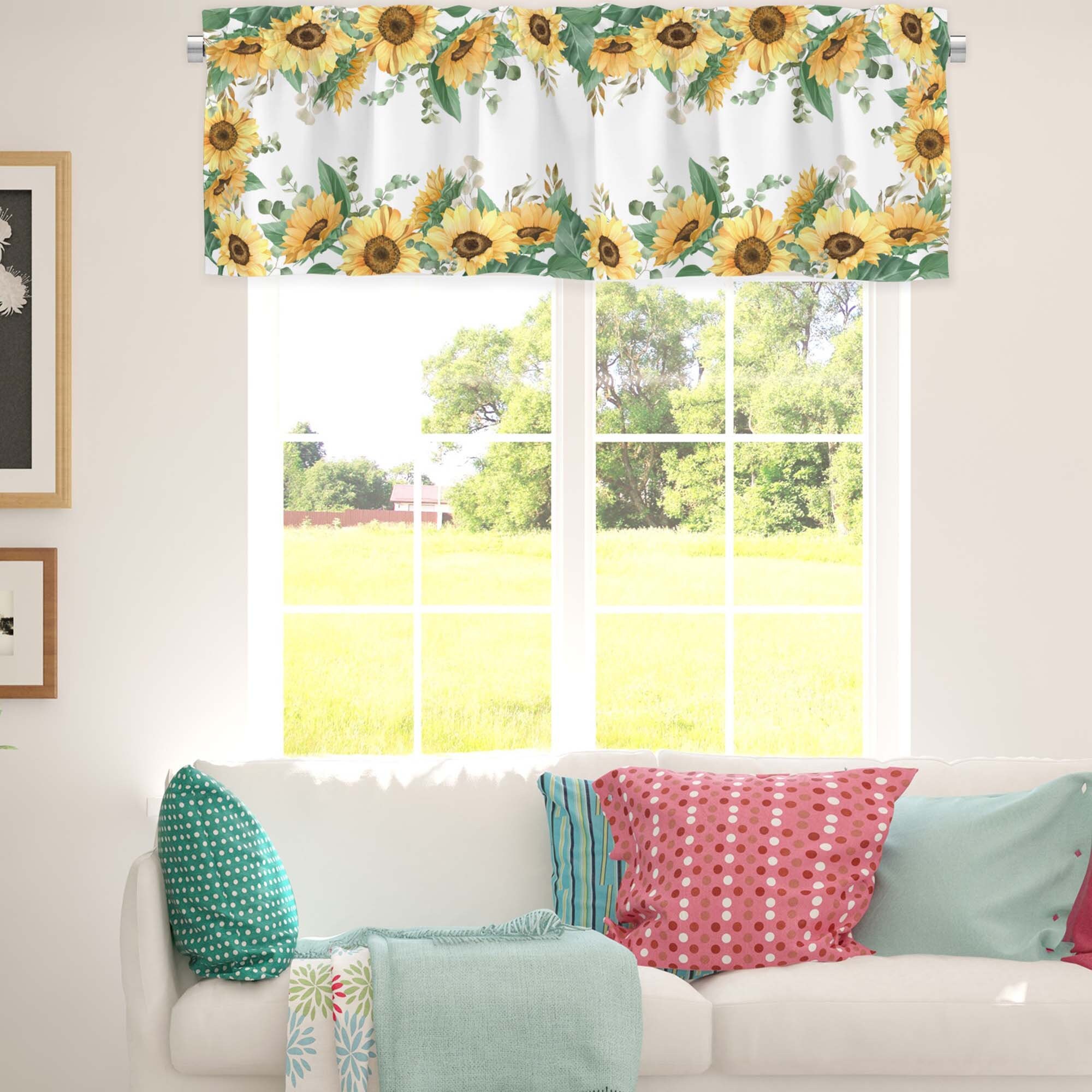 Retro Sunflowers Kitchen Valances 54''x18'' Etsy