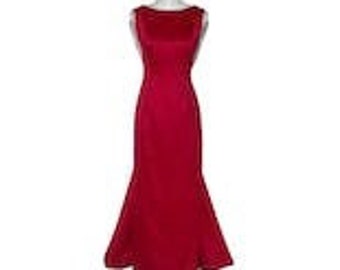 80s Size 6. Victor Costa for Nahdree. Red Ball Gown With Lace Back