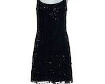 Silk Chiffon Beaded And Fringed Mini Dress Size 0