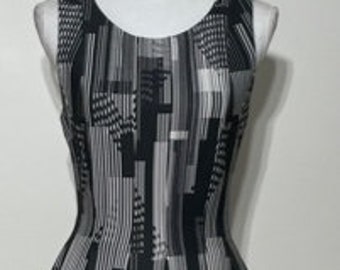 Calvin Klein 90er Retro 50er A-Linie Midi Kleid Größe M