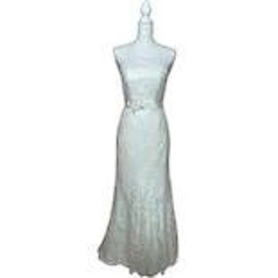 Galina Strapless Lace Mermaid Wedding Gown Size 4P - image 2