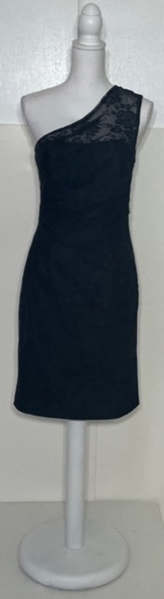 Monique Lhuillier Size 4 Black Lace One Shoulder Cocktail Dress - Etsy