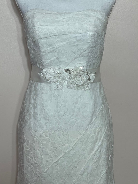 Galina Strapless Lace Mermaid Wedding Gown Size 4P - image 1