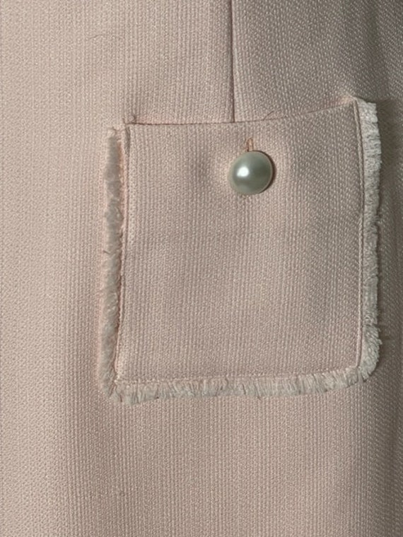 Karl Lagerfeld 00s Pink Knit Sheath Fringed Trim … - image 4