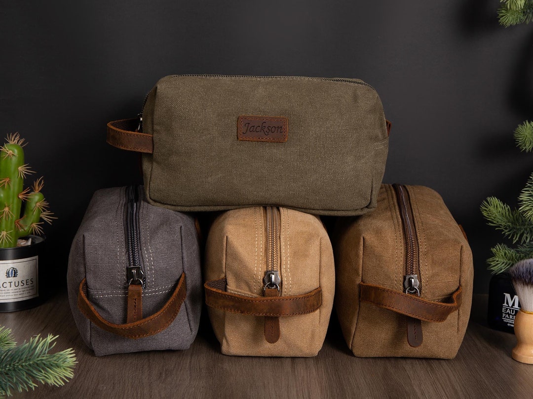 Custom Mens Toiletry Bag,personalized Canvas Travel Bag,travel Toiletry Bag,men's Dopp Kit ...