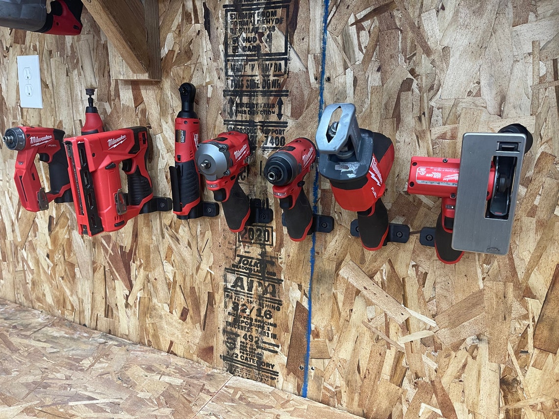 6-Pack M12 Tool Holder Mount – Plastic Drill Hanger For Milwaukee M12 12V Tools, Wall-Mountable With Screws, Organizer For Workbench, Garage, Or Workshop