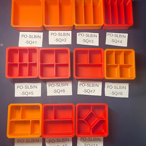 Packout Custom Square Slim Bins - 11 Options (Custom requests also welcomed) - Packout low-profile organizers 48-22-8431 & 48-22-8436