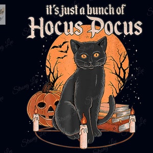たくさんのホーカス ポーカス 猫のハロウィーン PNG、黒猫とカボチャのハロウィーン PNG、カボチャのプリント デジタル、黒猫 PNG、ハッピー ハロウィーン PNG