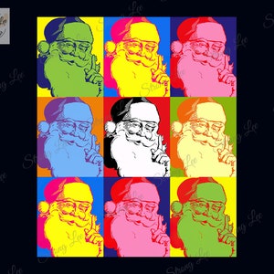 Lustige Pop Art Poster Stil Santa Christmas Png, Santa Claus Digital File Sublimation, Merry Christmas Png, Lustiger Weihnachtsmann Png, Weihnachtsmann