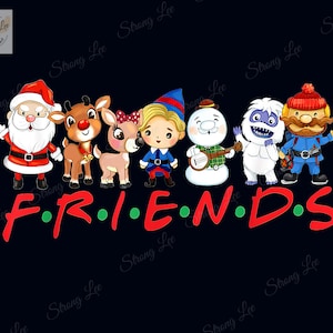 Kerstvrienden Santa Rudolph Sneeuwman Familie Xmas Png, Rudolph de Rode Neus Rendier Digitale Bestand Sublimatie, Rudolph Png, Kerstmis Png