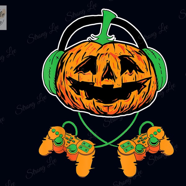 Jack O Lantern Gamer Pumpkin Halloween Png, Boys Halloween Shirt Halloween Png, Pumpkin Print Digital, Gamer Png, Happy Halloween Png