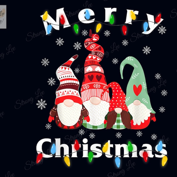 Merry Christmas Light Gnome Pajamas Png, Merry Christmas Gnomes Png, Christmas Gnomes Png, Gnomes Sublimation Design, Merry Christmas Png