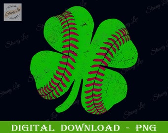 St Patrick's Day Shamrock Baseball Png, Baseball St Patrick's Day Sublimation, Saint Paddy's Day Png, Shamrock Baseball Png, Baseball Lucky