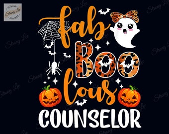 Leopard Fab Boo Lous Counselor School Halloween Png, Leopard Png, Counselor Print Digital, Counselor School Png, Happy Halloween Png