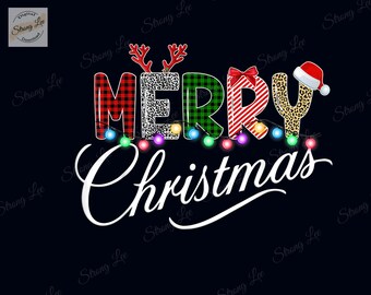 Merry Christmas Leopard Buffalo Red Plaid Png, Christmas Doodle Letters, Holiday Png, Sublimation Designs Download, Merry Christmas Download