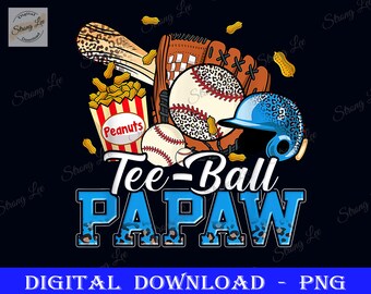 T- Ball Papaw Leopard Png, Funny Baseball Father's Day, Dad Sublimation Design, Father's Day Png, Happy Father's Day, Baseball Dad Lover