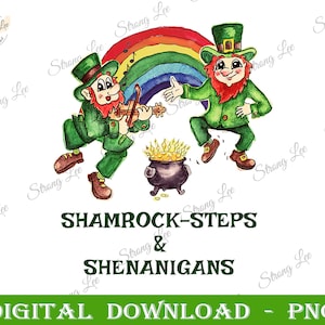 Clogging St. Pat&#39;s shamrock steps shenanigans leprechauns png, St Patrick&#39;s day png, St. Patrick&#39;s Day Sublimation Png, Digital Download