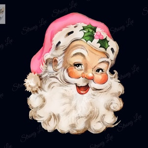 Vintage Rosa Weihnachtsmann Weihnachten Png, Pink Santa Claus Digital File Sublimation, Weihnachten Png, Lustiger Weihnachtsmann Png, Weihnachtsgeschenk Png