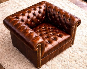 Belair Rolled Arm Chesterfield Lounge Chair