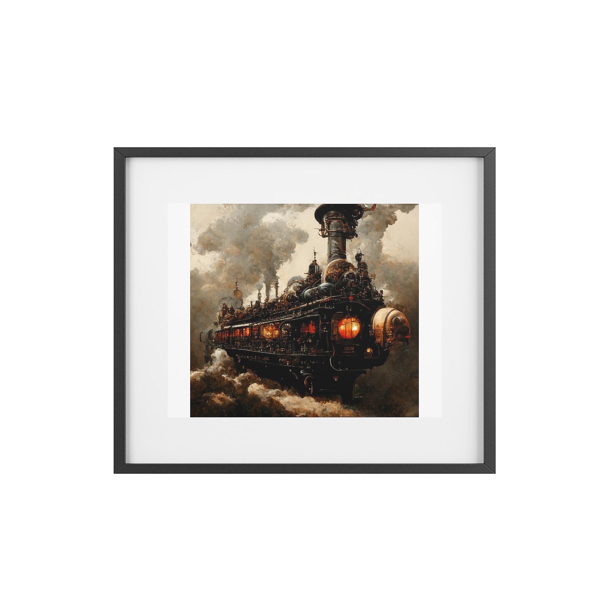Steampunk Locomotive 1 | Digital Download Wall Art Print | Ai Assisted ...