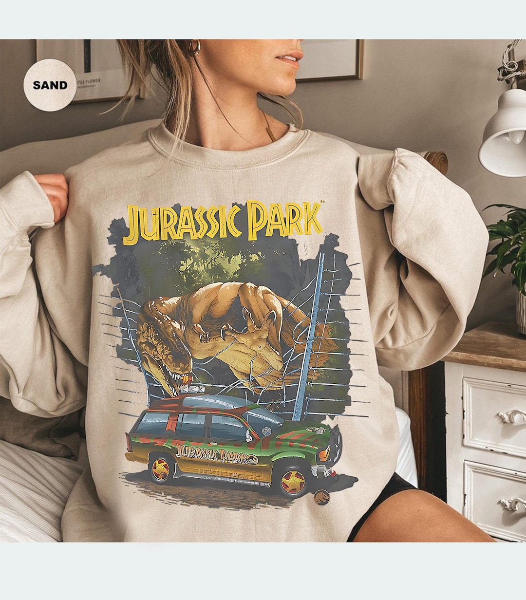 Jurassic Park Shirt, Jurassic Park Entrance With Tour Jeep, Dinosaur T ...