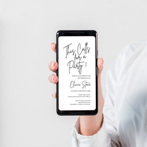 Modern Stylish Party Invitation Template, Digital Birthday Invitation, Text Message Mobile Phone Invite, Birthday Invitation,Women or Men