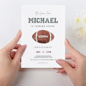 Football Birthday Invitation Template, Football Party Invitation, Game On, Football Invitation,Editable Invitation Template,Instant Download