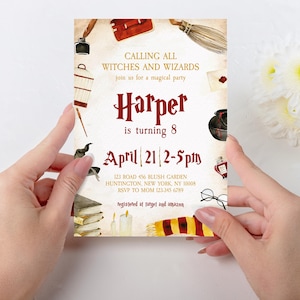 Wizard Birthday Party Invitation Editable Template, Wizard Birthday Invite, Printable Magical Wizardry Bday Party Invite, Magic Invite, HPTR