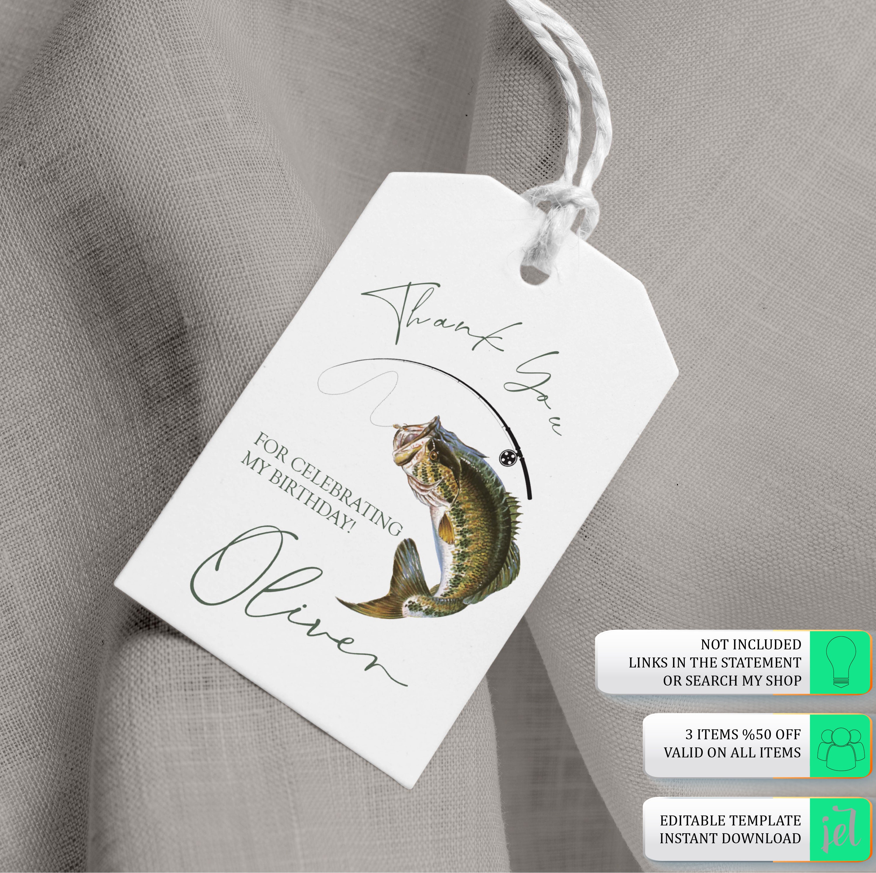 Angler-Geburtstagseinladungen – 20 Stück Mit Umschlägen – Fisch-Motiv Für Jungen & Mädchen