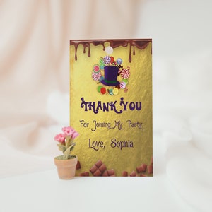 Golden Ticket Birthday Favor Tag Tamplate, Chocolate Factory Birthday Gift Tag, Ticket Favor Tag Template, Instant Download, WWNK