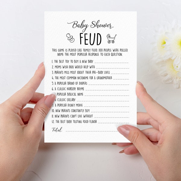 Baby Shower Feud Game, Baby Shower Game, Baby Family Feud Game, Boy Baby Shower,Girl Baby Shower,Gender Neutral Baby,Instant Download, BGAME