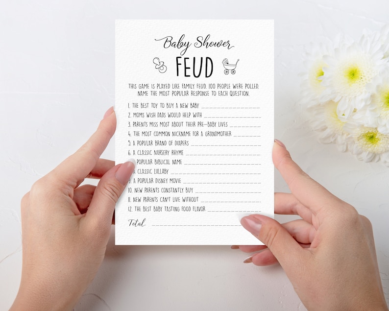 Baby Shower Feud Game Baby Shower Game Baby Family Feud Etsy