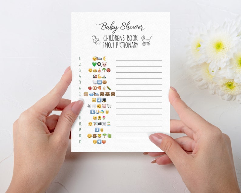 Baby Shower Emoji Game, Baby Shower Emoji Pictionary, Children's Books