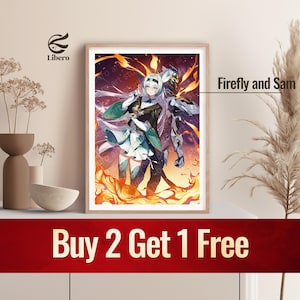 Poster mit Glühwürmchen | Honkai: Sternenschiene Poster | Fan Art Print | Anime Poster | Anime Geschenk für Schlafzimmer | Geschenk für Freund oder Freundin