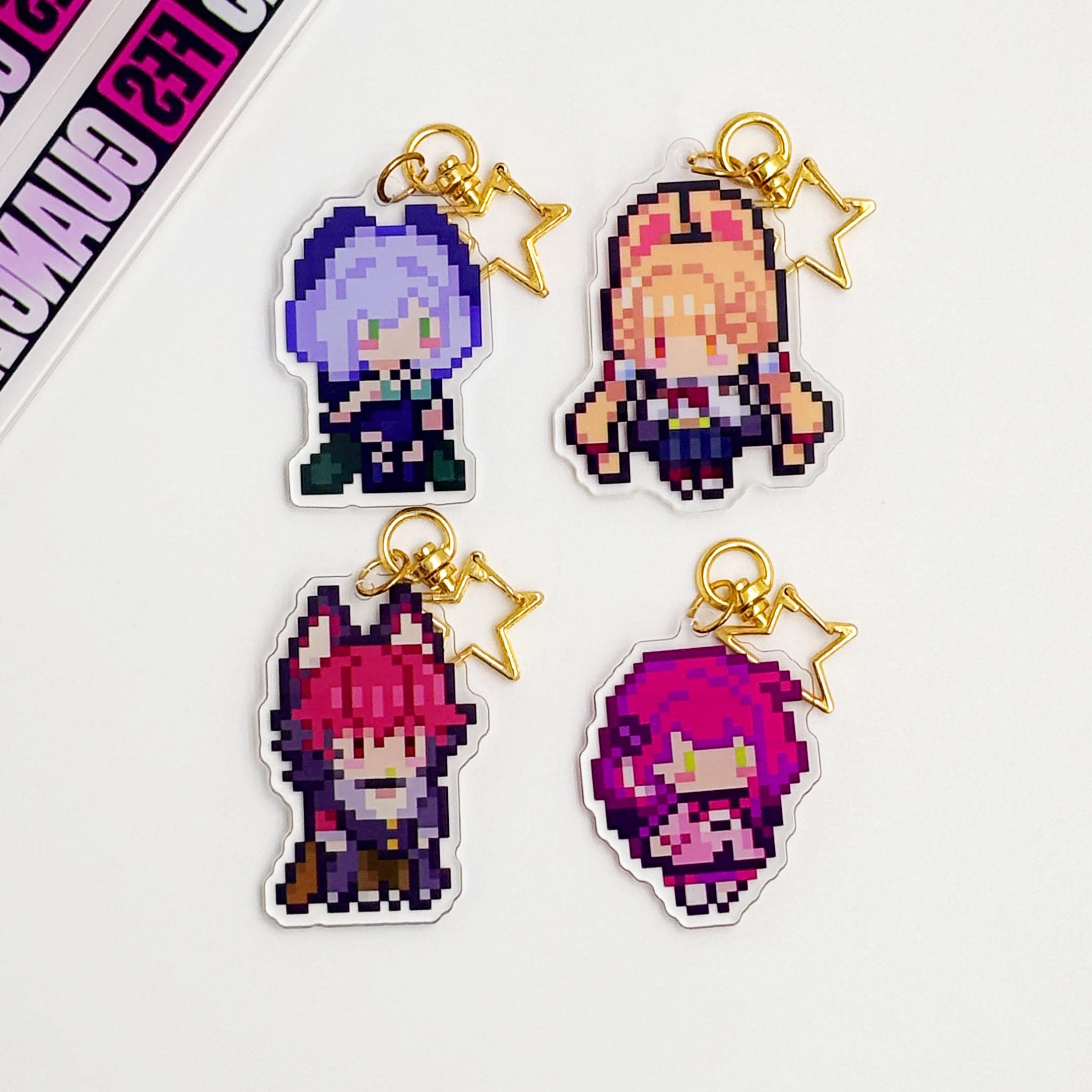 Zenless Zone Zero Character Pixel Keychain, ZZZ Inspired Acrylic
