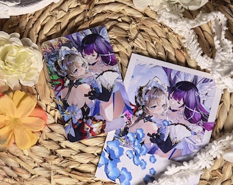 Columbina & Sandrone |Genshin Impact | Fan Art Card | Holographic 5×8.5cm or Pearlescent Polaroid 7.5×10cm