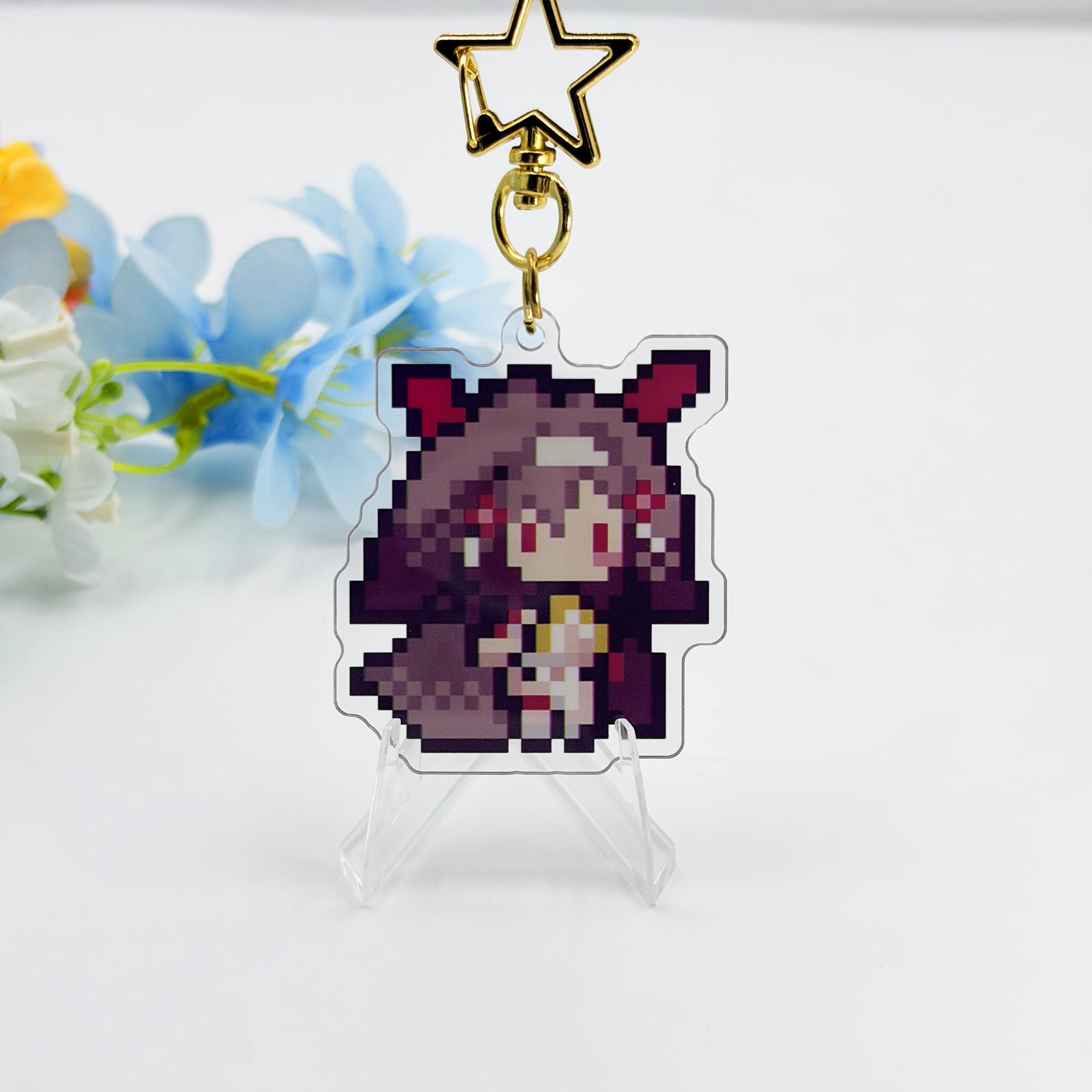 Zenless Zone Zero Pixel Art Acrylic Keychain Charm – Game Inspired