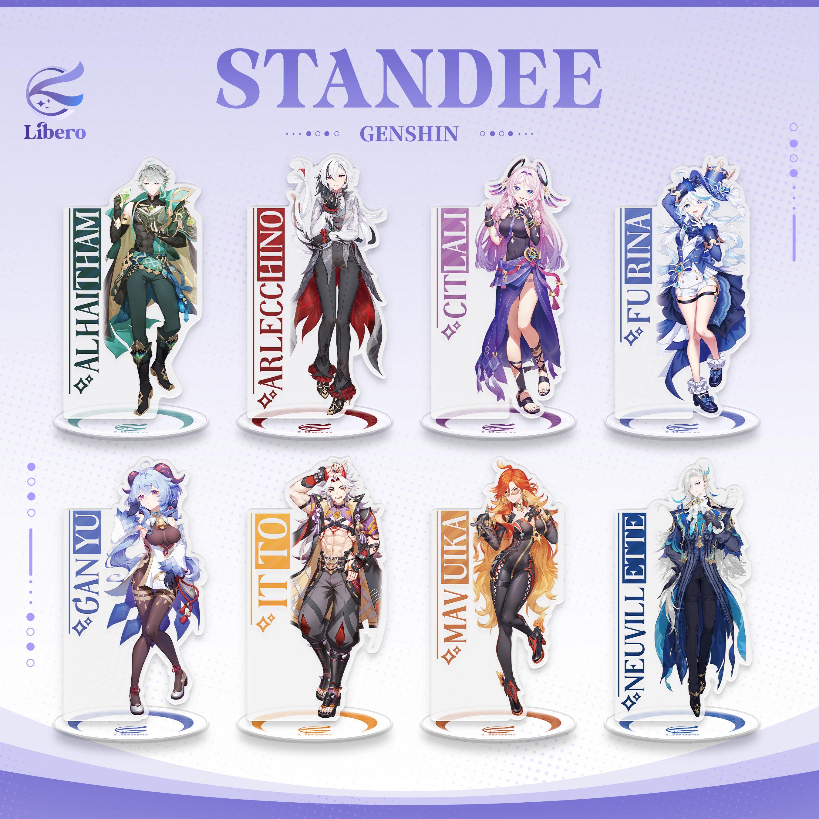 Soporte Expositor De Acrílico De Arlecchino Para Fans De Genshin Impact, Base Estable Y Fácil Montaje, 16 Cm De Altura