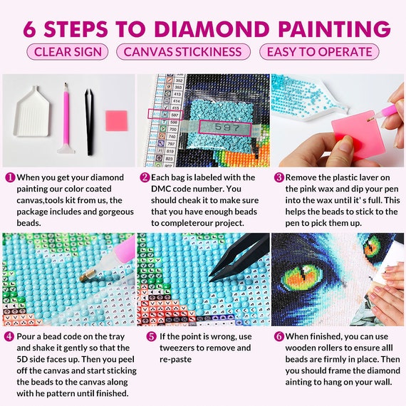 5D Diamond Painting Kit Witch Girl Art Square Round Gems Wallpaper Craft  Picture