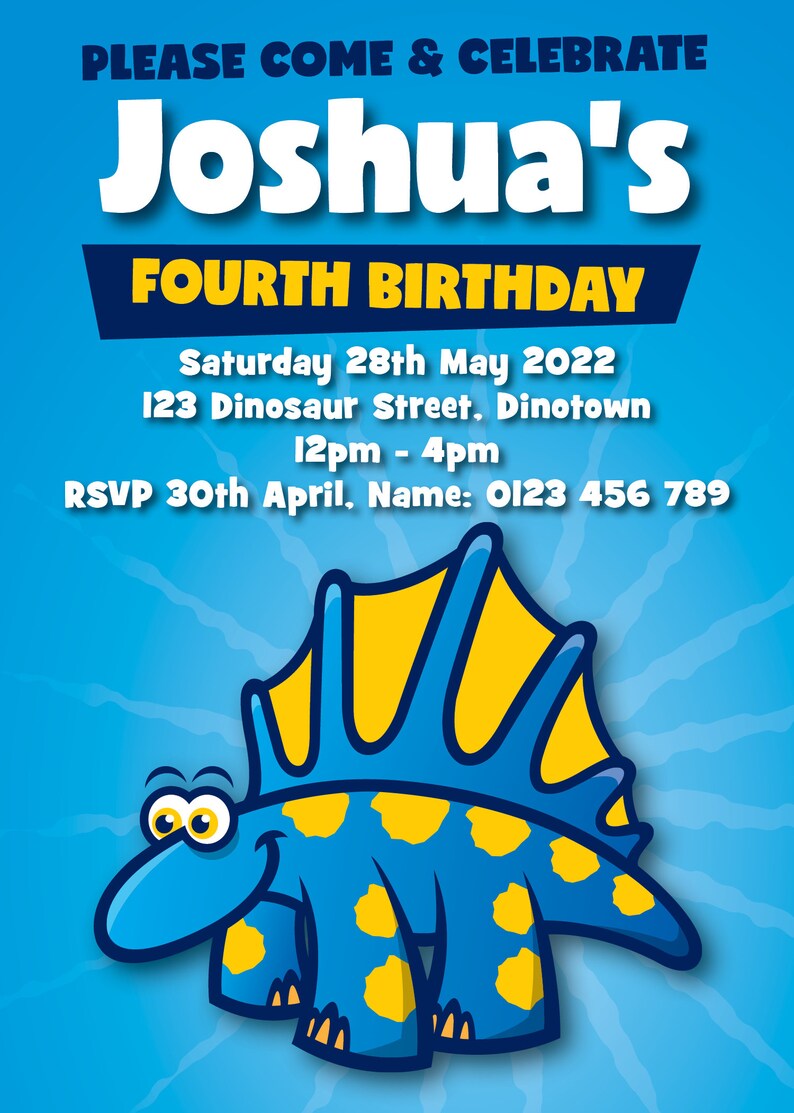 Dinosaur Birthday Invitation Dimetrodon Etsy