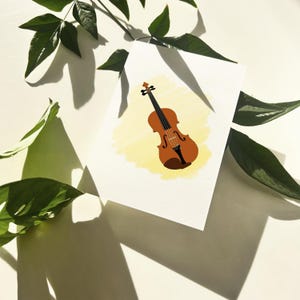 Violin Postcard – Minimalist Musical Instrument Art Print for Music Lovers
