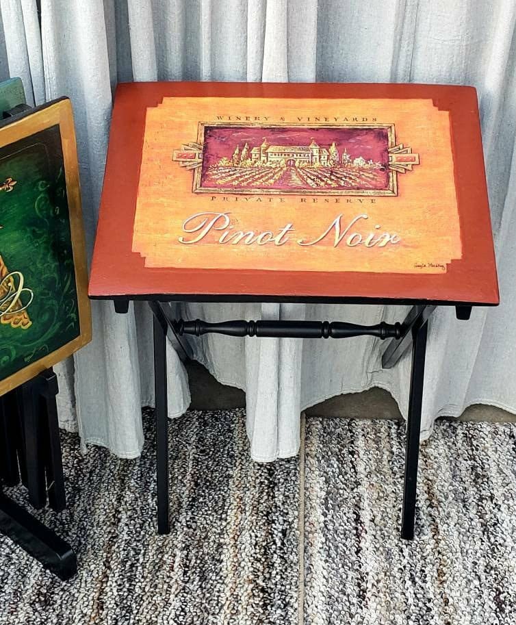 purchase Unique and unusual wine themed vintage TV Trays and